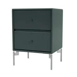 Mesilla de noche Drift, Black jade 163, patas de cromo