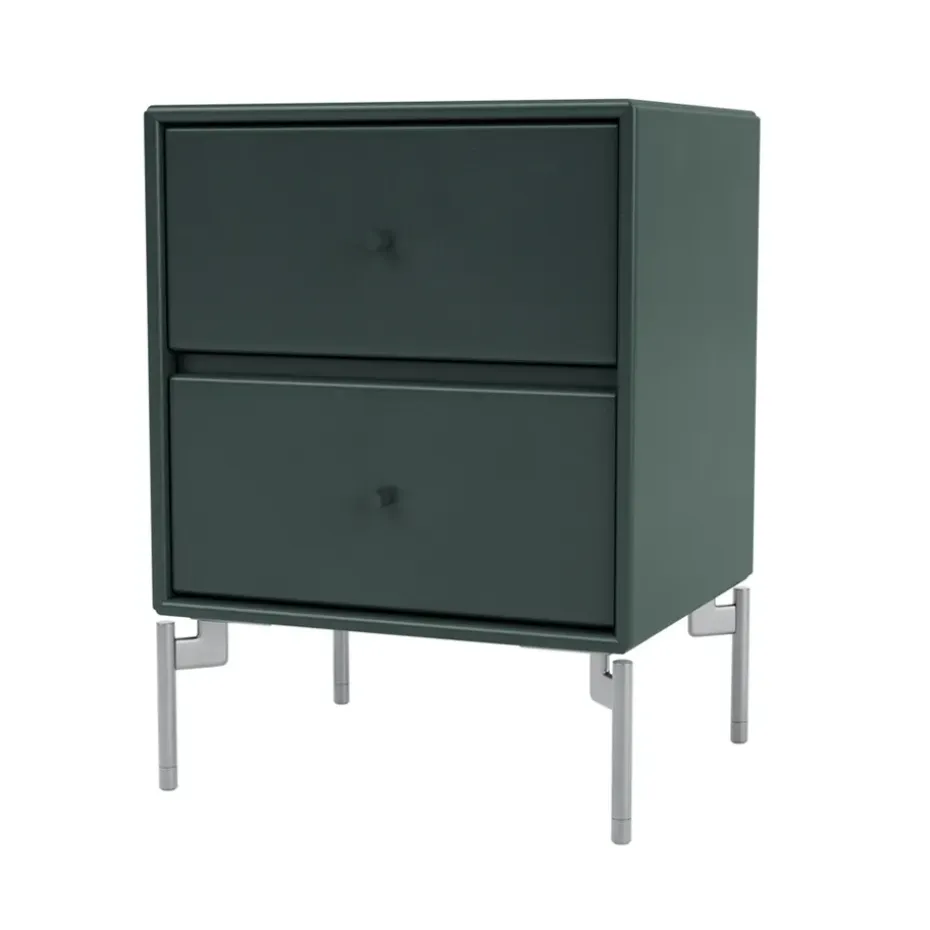 Mesilla de noche Drift, Black jade 163, patas de cromo