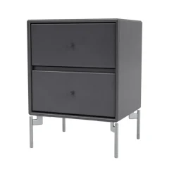 Mesilla de noche Drift, Coal 36, patas de cromo