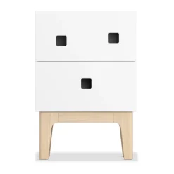 Mesilla de noche Peep S1, Blanco, roble pigmentado blanco