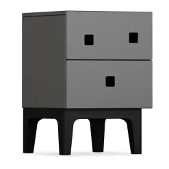 Mesilla de noche Peep S1, Slate grey, lacado negro
