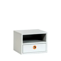 Mesita de noche Höllviken, montada en pared, Gris claro, 1 cajón