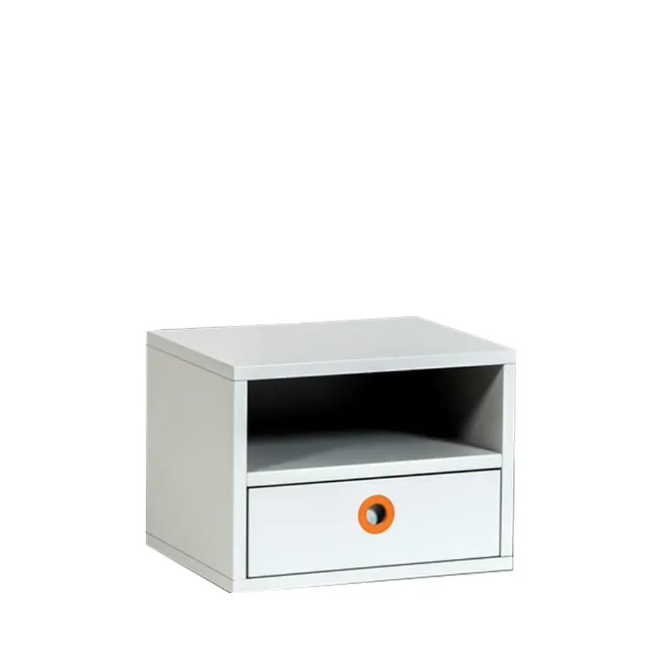 Mesita de noche Höllviken, montada en pared, Gris claro, 1 cajón