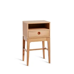 Mesita de noche Höllviken con patas altas, Roble blanqueado