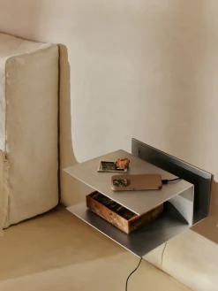 Mesita de noche Lager 15,5x35x30 cm, Aluminio