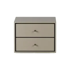 Mesita de noche suspendida Volt , Beige-acero inoxidable