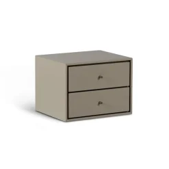 Mesita de noche suspendida Volt , Beige-acero inoxidable