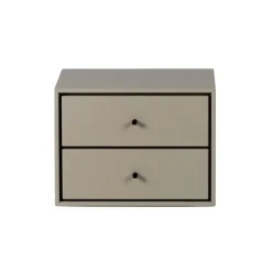 Mesita de noche suspendida Volt , Beige-negro