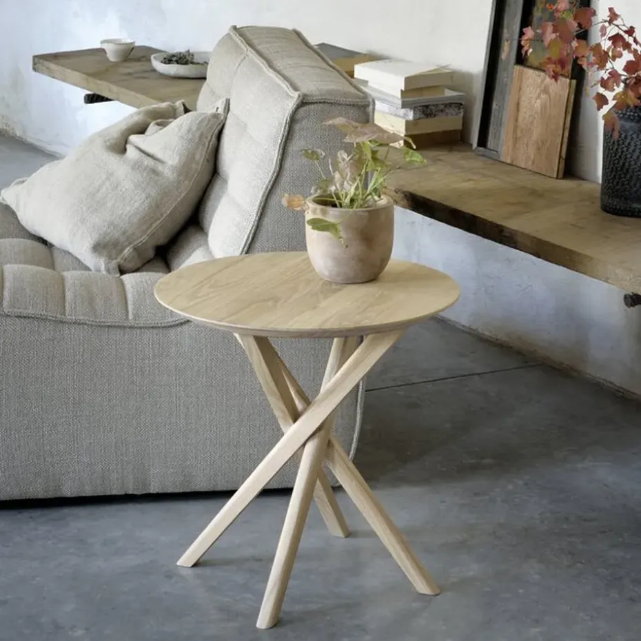 Mikado mesa auxiliar 50x50 cm, Oak wax oil