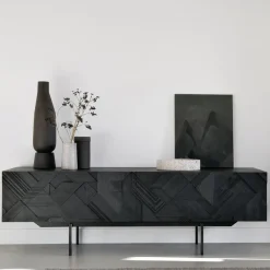 Mueble multimedia Graphic, Black 242 cm