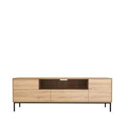Mueble multimedia Whitebird 180 cm, Oak wax oil-Black metal