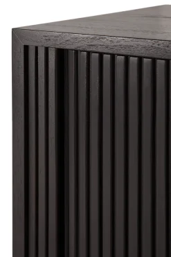 Mueble para TV Roller Max, Lackad teak-negro-2 puertas