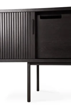 Mueble para TV Roller Max, Lackad teak-negro-2 puertas