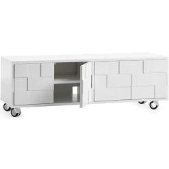 Mueble TV con ruedas Collect 2010, blanco
