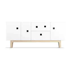 Mueble TV Peep M2, Blanco, roble pigmentado blanco
