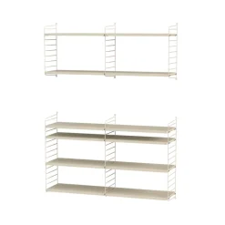 Panel de pared String, Beige, 50x30 cm, paquete de 2