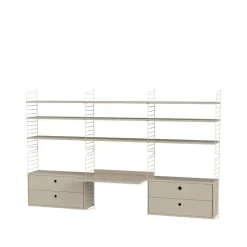 Panel de pared String, Beige, 75x30 cm, paquete de 2