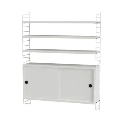 Panel de pared String, Blanco, 50x20 cm, paquete de 2