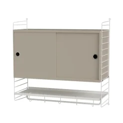 Panel de pared String, Blanco, 50x30 cm, paquete de 2