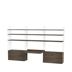 Panel de pared String, Blanco, 75x30 cm, paquete de 2