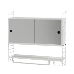 Panel de pared String, Blanco, 75x20 cm, paquete de 2