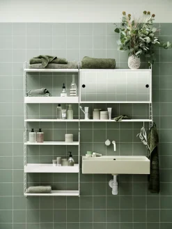 Panel de pared String, Blanco, 75x20 cm, paquete de 1