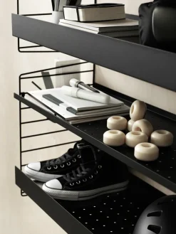 Panel de pared String, Negro, 50x30 cm, paquete de 1