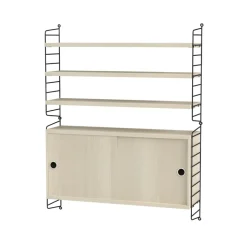 Panel de pared String, Negro, 50x20 cm, paquete de 2