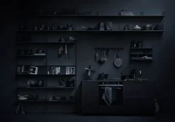 Panel de pared String, Negro, 75x30 cm, paquete de 1