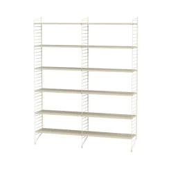 Panel de suelo String, Beige, 200x30 cm, paquete de 2