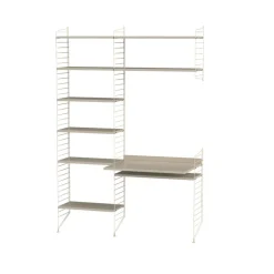 Panel de suelo String, Beige, 200x30 cm, paquete de 2