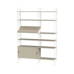 Panel de suelo String, Beige, 200x30 cm, paquete de 2