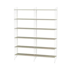 Panel de suelo String, Blanco, 200x30 cm, paquete de 2