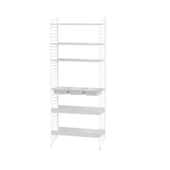 Panel de suelo String, Blanco, 200x30 cm, paquete de 2