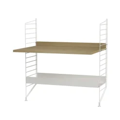 Panel de suelo String, Blanco, 85x30 cm, paquete de 2