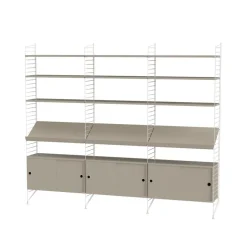 Panel de suelo String, Blanco, 200x30 cm, paquete de 2