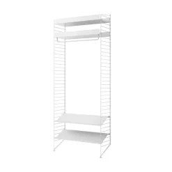 Panel de suelo String, Blanco, 200x30 cm, paquete de 2