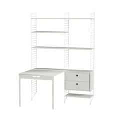 Panel de suelo String, Blanco, 200x30 cm, paquete de 2