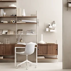 Panel de suelo String, Blanco, 200x30 cm, paquete de 1