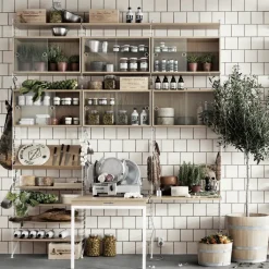 Panel de suelo String, Blanco, 200x30 cm, paquete de 1