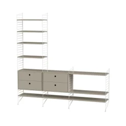 Panel de suelo String, Blanco, 200x30 cm, paquete de 2