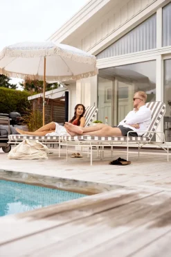 Parasol Gatsby, Grey stripe, Ø256 cm