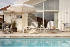 Parasol Gatsby, Grey stripe, Ø256 cm