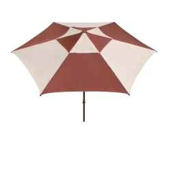 Parasol Terrazza Hexagon, Blanco roto-burdeos