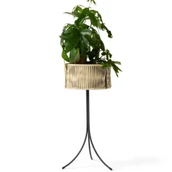 Pedestal para plantas Umanoff ratán-acero, h69 cm Ø36,5 cm