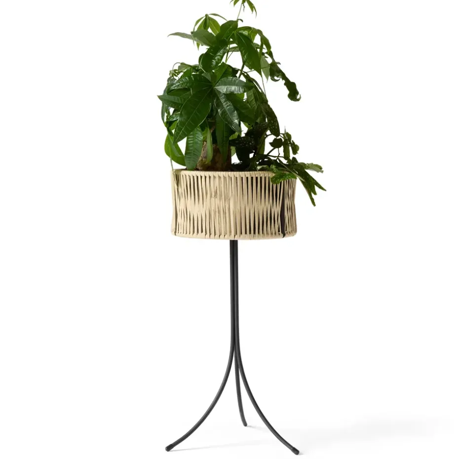 Pedestal para plantas Umanoff ratán-acero, h69 cm Ø36,5 cm