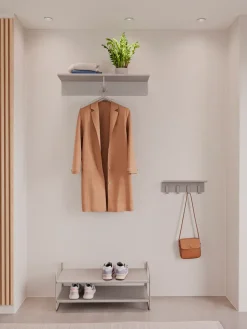 Perchero con balda A-Hallway, Soft grey