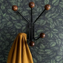 Perchero de pared Bill XS, negro-marrón oscuro