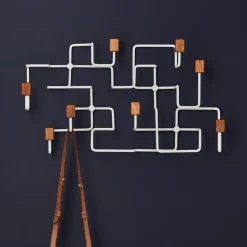 Perchero Underground, blanco-roble