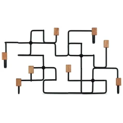 Perchero Underground, negro-roble